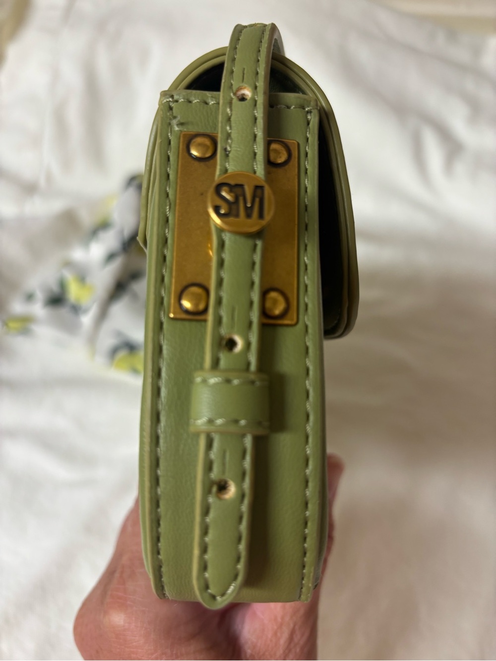 Steve Madden Olive Shoulder Bag with Lemon Scarf Accent - Picture 7 of 8